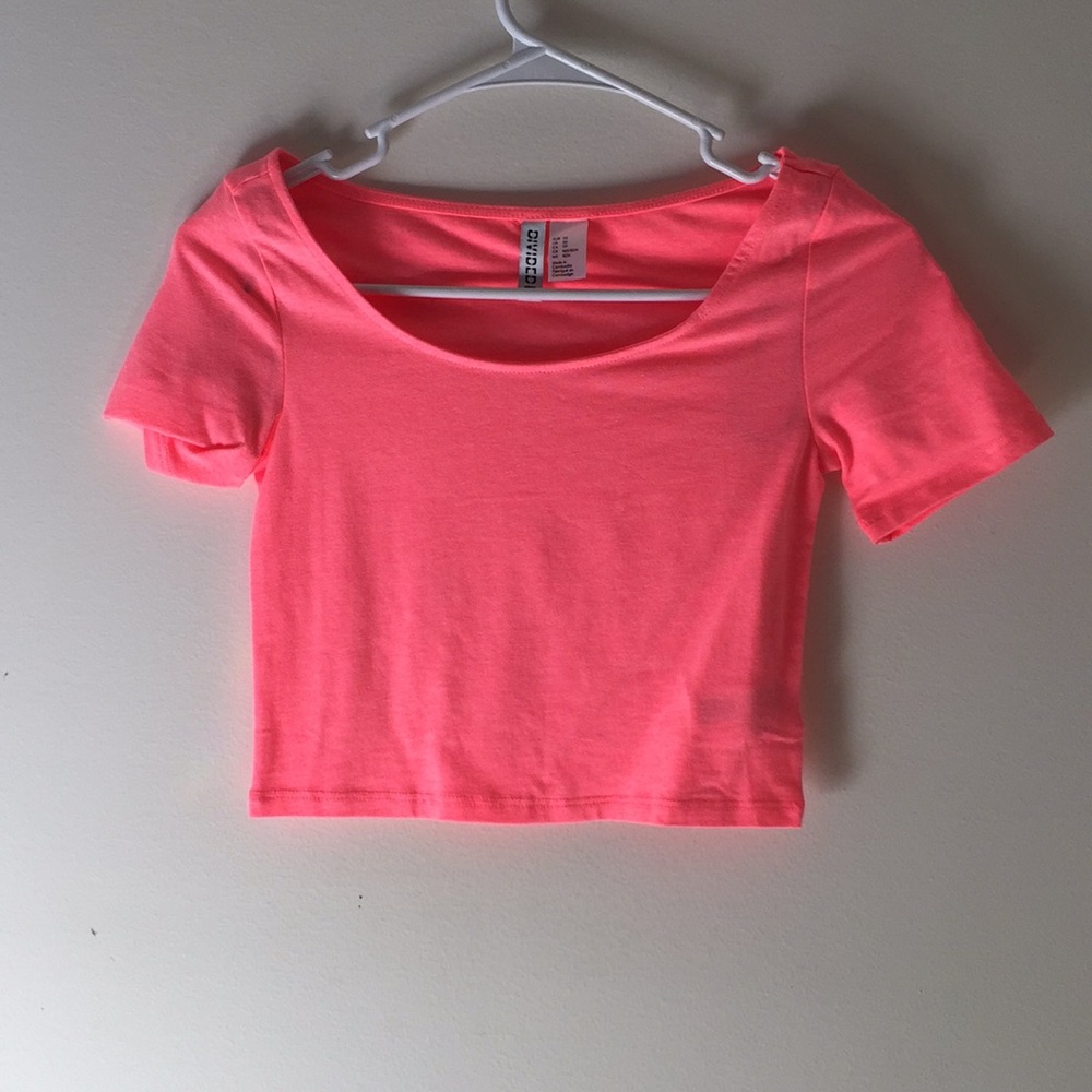 Neon pink crop top
